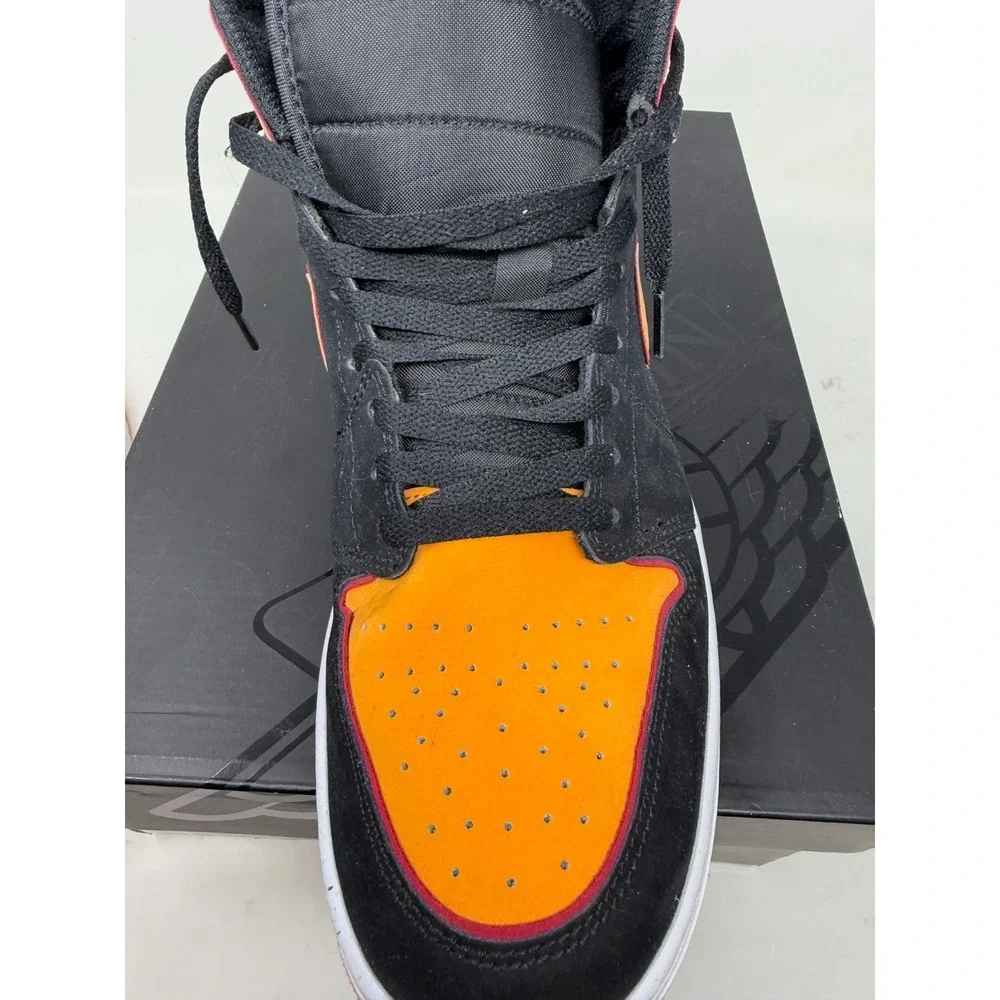 Jordan 1 Mid SE Black Vivid Orange Mens 12 FJ4923-008 W Box